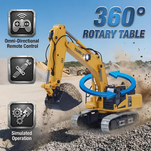 Miniatura 4 de 1/50 Excavadora de control remoto de metal Rc Vehículos de construcción Modelos de excavadora adecuados para entusiastas de los modelos adultos