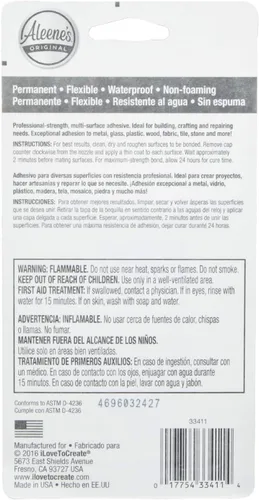 Miniatura 7 de Aleene's Adhesivo para múltiples superficies, pegamento de fuerza profesional, fuerte adherencia, secado rápido, resistente a los rayos UV y al