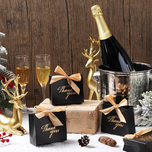 Miniatura 7 de Wesiti Paquete de 80 bolsas pequeñas de regalo de agradecimiento, lazo de coqueta para fiesta, cajas de cinta de lazo para boda novia, 4.5 x 1.8 x