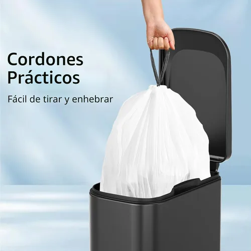 Miniatura 3 de 120 unidades de bolsas de basura pequeñas con cordón de 1.6 galones, bolsas de basura pequeñas por KSSKSS, código A ajuste 4.5-8 litros, 1.2-2