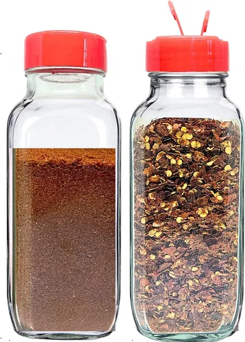 Miniatura 12 de JARMING COLLECTIONS Agitadores de Especias Cuadrados Franceses de Vidrio de 16 oz con Tapas – Recipientes Grandes de Condimentos para Cocina
