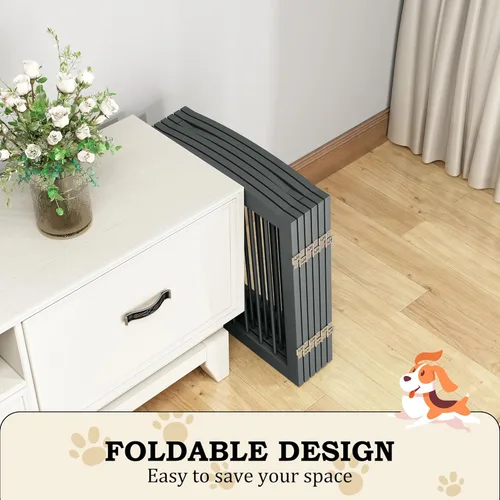 Miniatura 4 de PUPETPO Puertas independientes para mascotas con puerta de paso, valla interior para perros, puerta para perros para la casa, puerta, escaleras, Gris