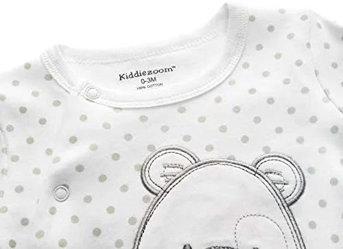 Miniatura 2 de Kiddiezoom Mameluco de algodón con pies de ajuste cómodo para bebés y niños pequeños