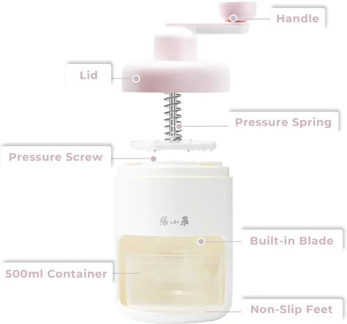 Miniatura 2 de Máquina manual de hielo con manivela, máquina de cono de nieve con bandejas de hielo, sin BPA, ideal para uso doméstico y de campamento Rosa