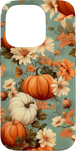 Miniatura 17 de Funda con temática de otoño para iPhone 12/12 Pro, diseño vintage de otoño con diseño de calabaza y calabaza
