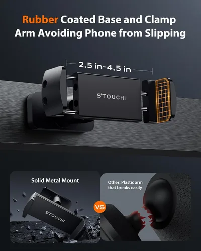Miniatura 5 de Stouchi Soporte magnético para teléfono de gimnasio, ajustable en 360° [imán doble N55], accesorios de gimnasio para mujeres/hombres, todo de metal