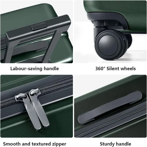 Miniatura 7 de AnyZip Maletas de equipaje con ruedas giratorias PC+ABS Hardshell TSA Lock, Verdeoscuro