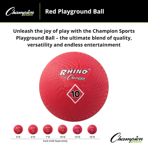 Miniatura 7 de Champion Sports Playground Ball – Durable High-Bounce Ball, Sizes 5", 6", 7", 10", 13" & 16" for Gym, Recess & Play