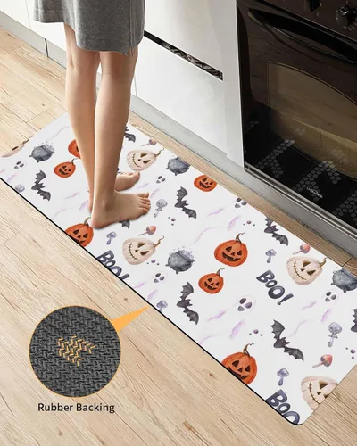 Miniatura 3 de Tapete de baño de Halloween para bañera, antideslizante, de secado rápido y absorbente, tierra de diatomeas, fregadero, dormitorio, cocina, tapete