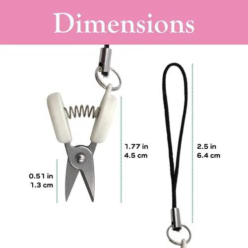 Miniatura 3 de JubileeYarn Itty Bitty Snippy - Tijeras de llavero portátiles compatibles con la TSA, color blanco, 1 par