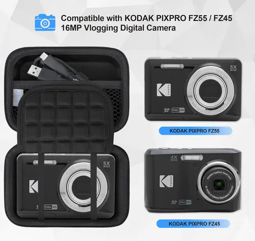 Miniatura 2 de Lacdo Funda para cámara KODAK PIXPRO FZ55 / FZ45 / FZ53 / FZ43 16MP Vlogging bolsa de almacenamiento para cámara de almacenamiento, bolsa de malla