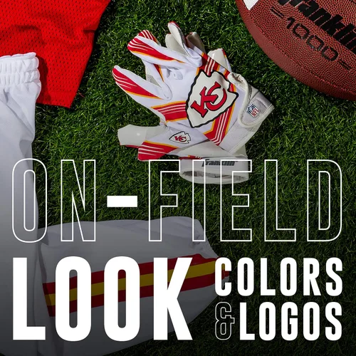 Miniatura 4 de Franklin Sports - Guantes de receptor de fútbol americano juvenil de la NFL, par de guantes de fútbol para niños con logotipos de equipos de la NFL