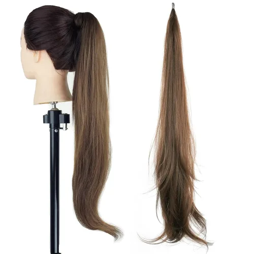 Miniatura 14 de IMISSU Extensión de pelo de cola de caballo flexible Colas de caballo Hairpieces (Piano Rubio Sucio)