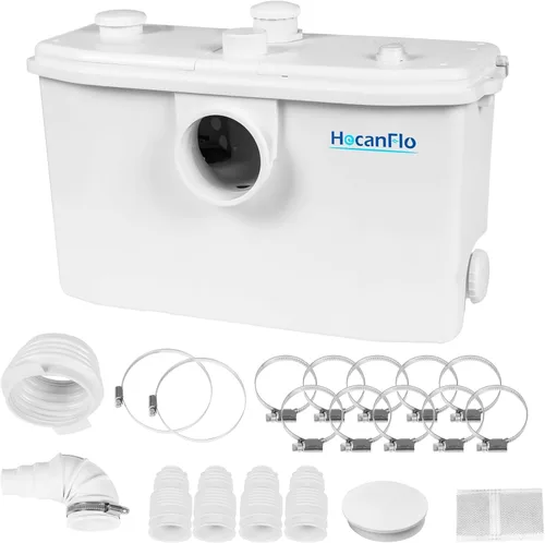 Miniatura 9 de 500pro - Bomba maceradora con cuchillas impulsoras, bomba de alcantarillado, 3 conexiones para baño, fregadero, sótano, eliminación de agua