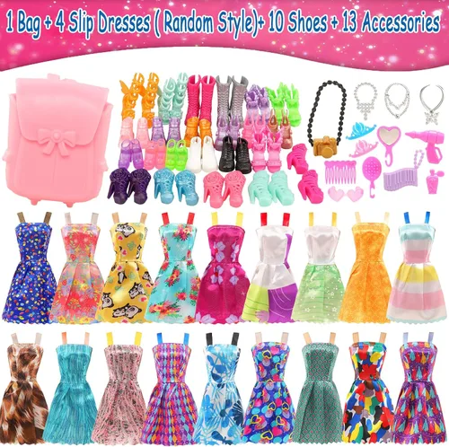 Miniatura 5 de Lote 15 artículos Barwa, 5 juegos moda casual ropa/trajes con 10 pares de zapatos para muñeca Barbie regalo de Navidad