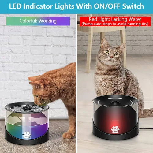 Miniatura 3 de Kastty Fuente de agua para gatos, fuente de agua para gatos en interiores, dispensador de agua para gatos de 2.2 L/74 onzas, súper silenciosa, bomba