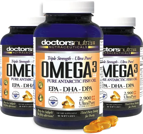 Miniatura 7 de Aceite de pescado Omega 3 DPA 2,900 miligramos de triple fuerza ultra puro concentrado, EPA-DPA-DHA, cápsulas blandas - 30 porciones