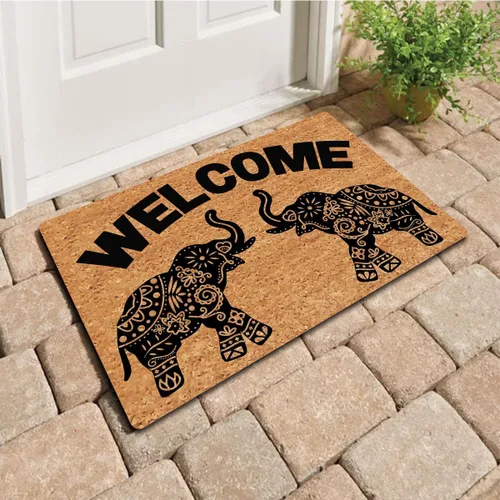 Miniatura 11 de Divertida alfombra de bienvenida para porche delantero con parte trasera de goma, 30 pulgadas de largo x 18 pulgadas de ancho, tapete personalizado