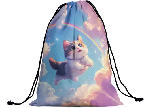 Miniatura 240 de Bolsa de agarre de gimnasia de piel de animal, bolsa de gimnasia con cordón ajustable, bolsa de cuerda para fauna silvestre, Mariposas Galaxy
