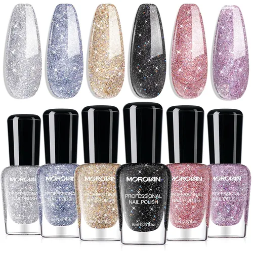 Miniatura 12 de Morovan Juego de Esmaltes de Uñas Marrones: Kit de Esmalte de Uñas Nude Chocolate Oscuro de Invierno Secado Rápido al Aire Regular Paquete