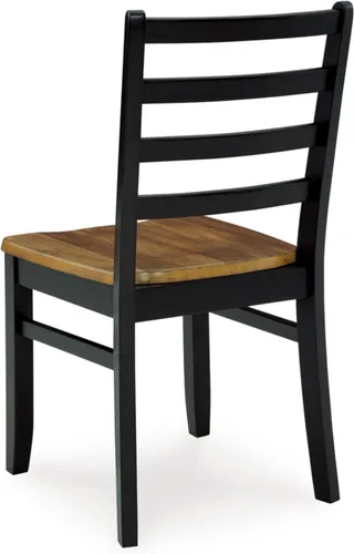 Miniatura 10 de Signature Design por Ashley Blondon - Juego de mesa de comedor rectangular con 6 sillas, patrón de chevron, patas cónicas, capacidad para 6 Negro