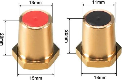Miniatura 4 de uxcell Poste lateral de carga de batería positivo negativo 0.276 in hembra latón 1 par