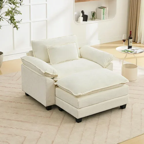 Miniatura 79 de Oprisen Sofá Seccional Modular, Cómodo Cloud Couch Sofá Seccional, Sofá Cama de Chenilla con Asiento Profundo con Almohadas Decorativas para Sala