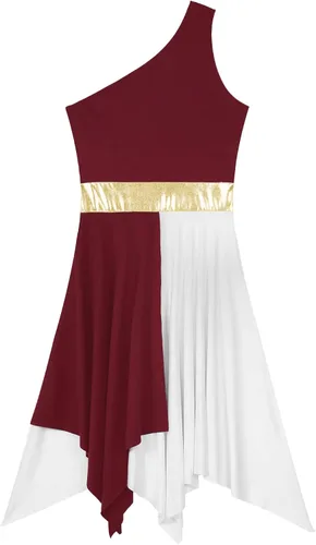 Miniatura 25 de easyforever Vestido de baile sin mangas con bloques de color para mujer, alabanza litúrgica, ropa de baile lírico, vestido de bata de adoración