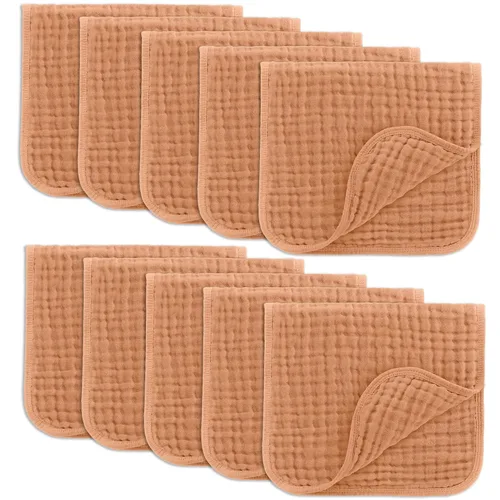 Miniatura 29 de Comfy Cubs - Juego de paños de muselina para eructos de 20 x 10 pulgadas, paquete de 10, tamaño grande, 6 capas, 100% algodón, absorbentes, seguros