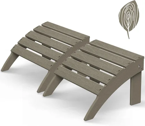Miniatura 17 de GREENVINES Adirondack-Ottoman Plástico HDPE Reposapiés para exteriores Todo tipo de clima Reposapiés Taburete para pies Negro para Agua