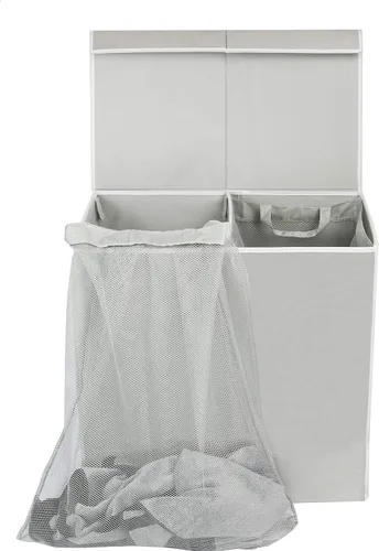 Miniatura 4 de Simple Houseware - Cesta doble para la ropa sucia, con tapa y bolsas extraíbles, color gris