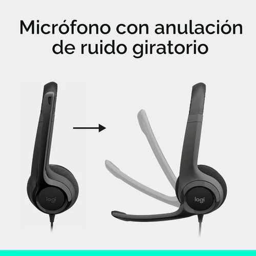 Miniatura 3 de Logitech H390 Auriculares con cable con micrófono, auriculares USB-A con micrófono para PC, micrófono con cancelación de ruido para reuniones