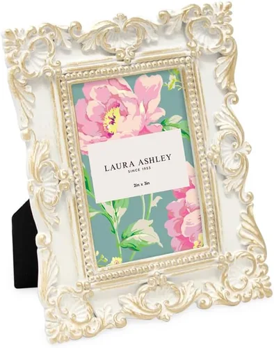 Miniatura 9 de Laura Ashley - Marco de fotos de 5 x 7 pulgadas, de resina texturizada y elaborada a mano, con caballete y gancho para mesa y pared, con diseño Negro