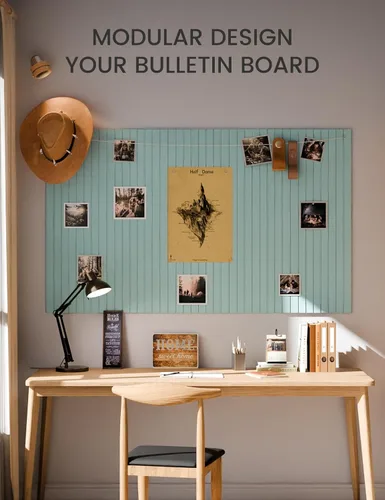Miniatura 5 de Tablero de anuncios de fieltro grande de 36 x 24 pulgadas, alternativa al tablero de corcho – Paquete de 6 con 40 pestañas adhesivas extraíbles