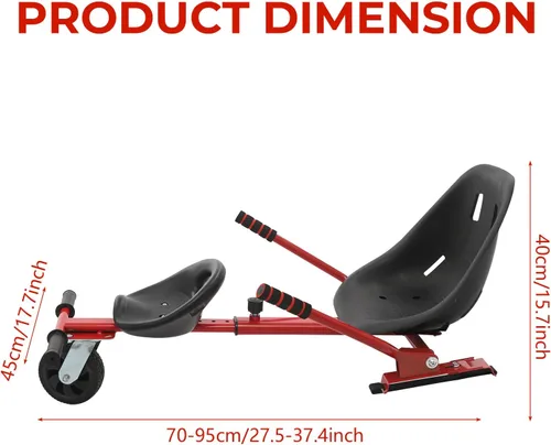 Miniatura 8 de Accesorio de asiento para aeropatineta para aeropatineta de 6.5 a 10 pulgadas, kit de transformación de Go Kart para doble persona, accesorios
