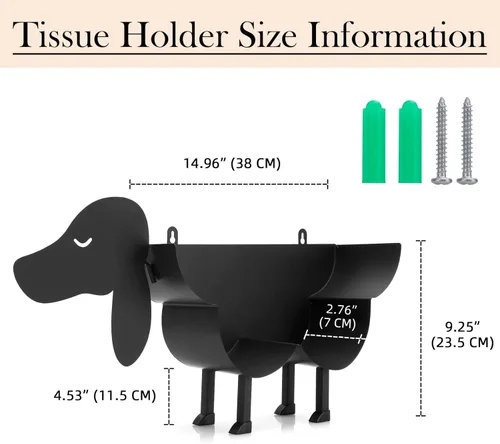 Miniatura 3 de Soportes decorativos de papel higiénico de animales lindos, soporte de pared de metal y soporte de papel higiénico independiente, 8 rollos de Perro