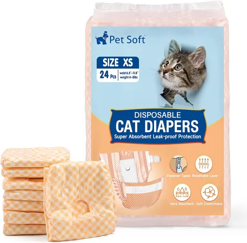 Pet Soft Pañales desechables para gatos – Pañales para perros en período de calor o incontinencia de orina, pañales para perras, pañales ultra