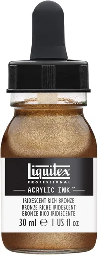 Liquitex - Pintura acrílica profesional INK! Jarro de 1 onza, color blanco de titanio Bronce Rico Iridiscente