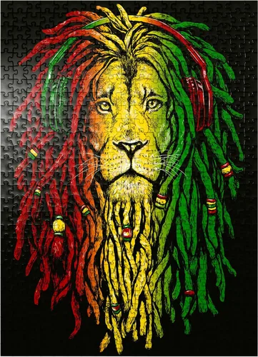 Miniatura 8 de MyPuzzle Rasta Lion - Rompecabezas prémium de 100 piezas, fabricado en Estados Unidos