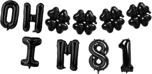Miniatura 76 de Globos de látex de 16 pulgadas con texto en inglés "Oh I'm 14" Black Hallo Fourteen Cheers to 14 Years Old Theme Decor for Man Woman Happy 14th