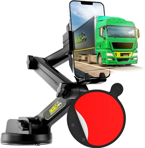 Soporte de teléfono celular para camioneta, para conductores de camiones, ventosa resistente + almohadilla de salpicadero, soporte de iPhone para