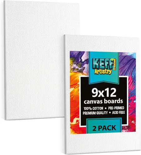 Miniatura 21 de KEFF Lienzo para pintar, paquete de 5 lienzos de 8 x 10 pulgadas, lienzos pequeños 100% algodón con triple imprimación para pintura. Mini lienzos a