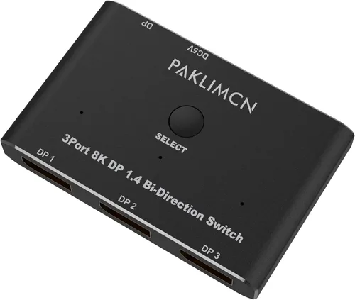 Miniatura 3 de Conmutador DisplayPort 8K60Hz Puerto de visualización 1.4 Caja DP 4K @144Hz Conmutador bidireccional 3in1out 3in1out, 1 en 3 salida para conmutar
