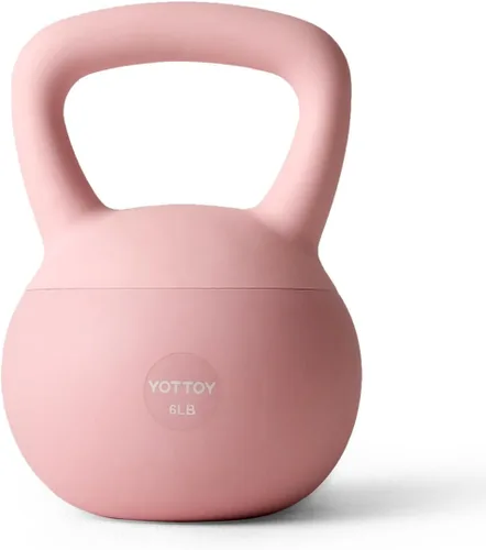 YOTTOY Pesa rusa suave, pesas rusas con agarre antideslizante para entrenamientos en casa, juego de pesas rusas fuerza y seguridad garantizadas Rosa