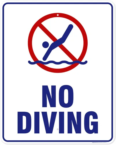 Miniatura 10 de Señal de no buceo, 12 x 18 pulgadas, HDPE de 55 mil de grosor (polietileno de alta densidad), fabricado en Estados Unidos por My Sign Center
