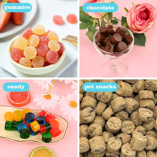 Miniatura 6 de Sakolla - Moldes de silicona redondos para caramelos, 220 cavidades, moldes cilíndricos mini para chocolate, caramelos duros, gomitas, ganache, Mini
