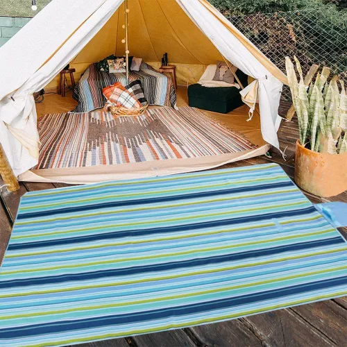 Miniatura 8 de Lchkrep Manta de Picnic Mantas de Playa 80"x60" Grande A Prueba de Arena Impermeable Camping Portátil Manta de Viaje Tapete de Juego para Exterior