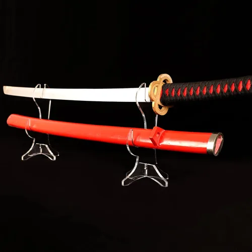Miniatura 8 de WANLIAN Soporte Katana para cuchillos Samurái, soporte de acrílico horizontal para exhibir espada Katana Samurai (negro)