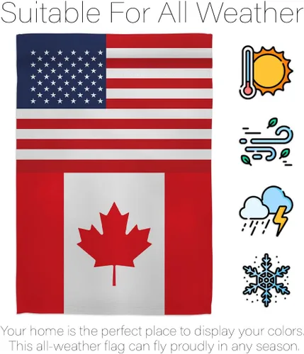 Miniatura 6 de Bandera de la Amistad de la Copa Mundial de Canadá y Estados Unidos, asta de bandera de arte de pared para exteriores, decoración al aire libre