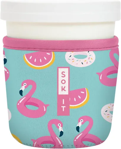 Miniatura 60 de Sok It IceCreamSok - Funda de neopreno aislada (flores abstractas, pintas de helado cónicas)